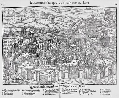 Stad Rome, ca. 1550 door Sebastian Munster